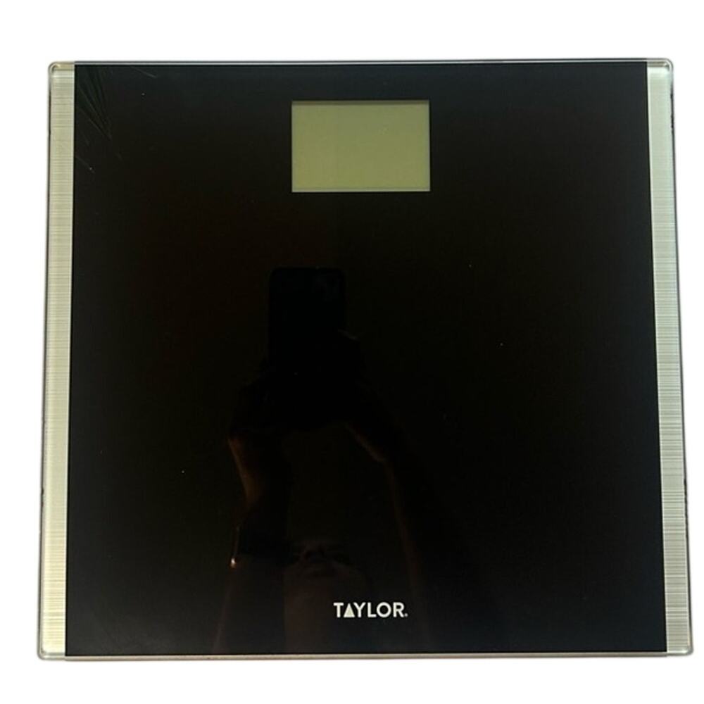Taylor Digital Glass Bathroom Scale Black Weight Tracking Scale